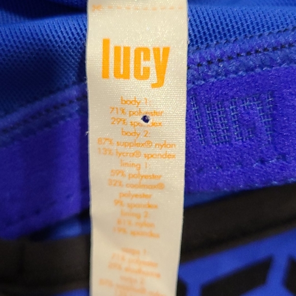 Lucy Black & Blue cowl neck tank w/ built-in bra - Picture 2 of 5